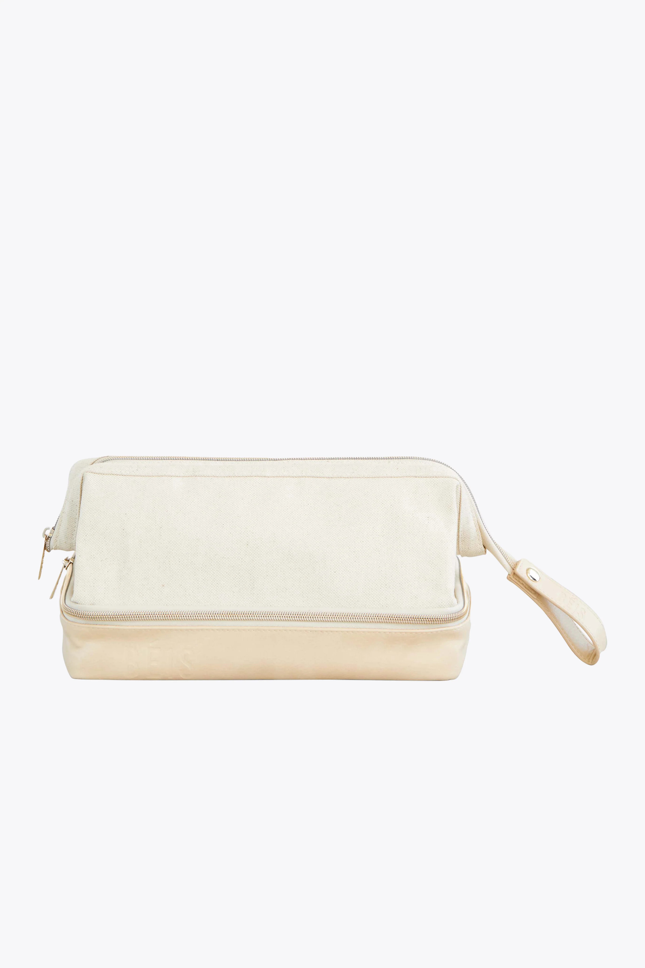 BÉIS 'The Dopp Kit' in Beige - Beige Travel Toiletry Bag & Travel Dopp Kit | BEIS