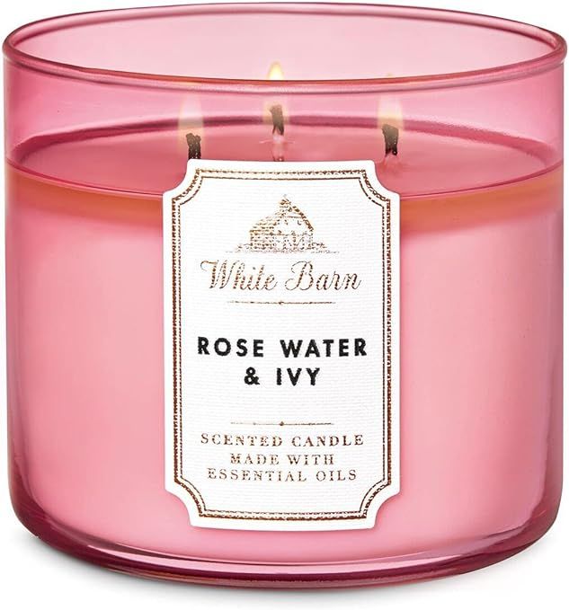 White Barn Bath and Body Works Rose Water & Ivy Scented 3 Wick Candle 14.5 Ounce | Amazon (US)