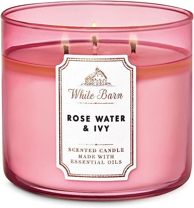 White Barn Bath and Body Works Rose Water & Ivy Scented 3 Wick Candle 14.5 Ounce | Amazon (US)