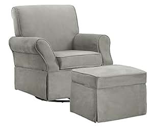 Baby Relax The Kelcie Nursery Swivel Glider Chair and Ottoman Set, Grey | Amazon (US)