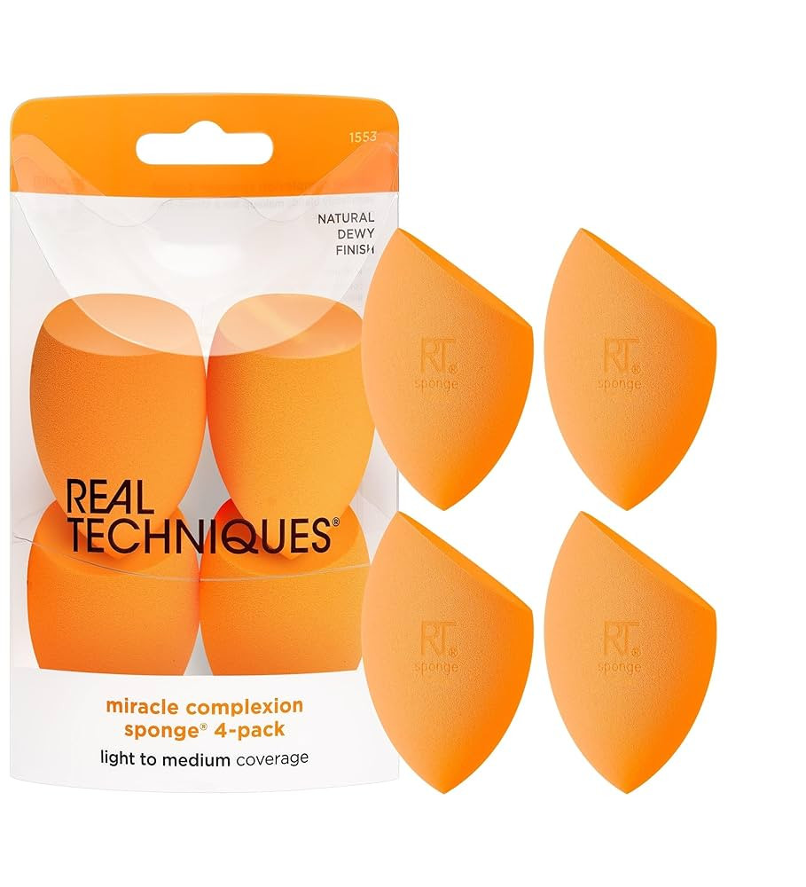 Real Techniques Miracle Complexion Sponge, Makeup Blender for Liquid and Cream Foundation, Full C... | Amazon (US)