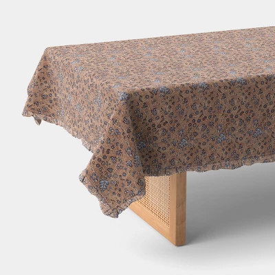 104"x60" Block Print Ruffle Tablecloth - Threshold™ | Target