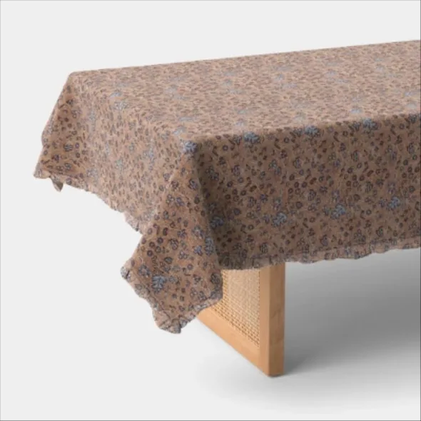 104 x 60 Block Print Ruffle Tablecloth product image from the verified GPgrows LTK collection