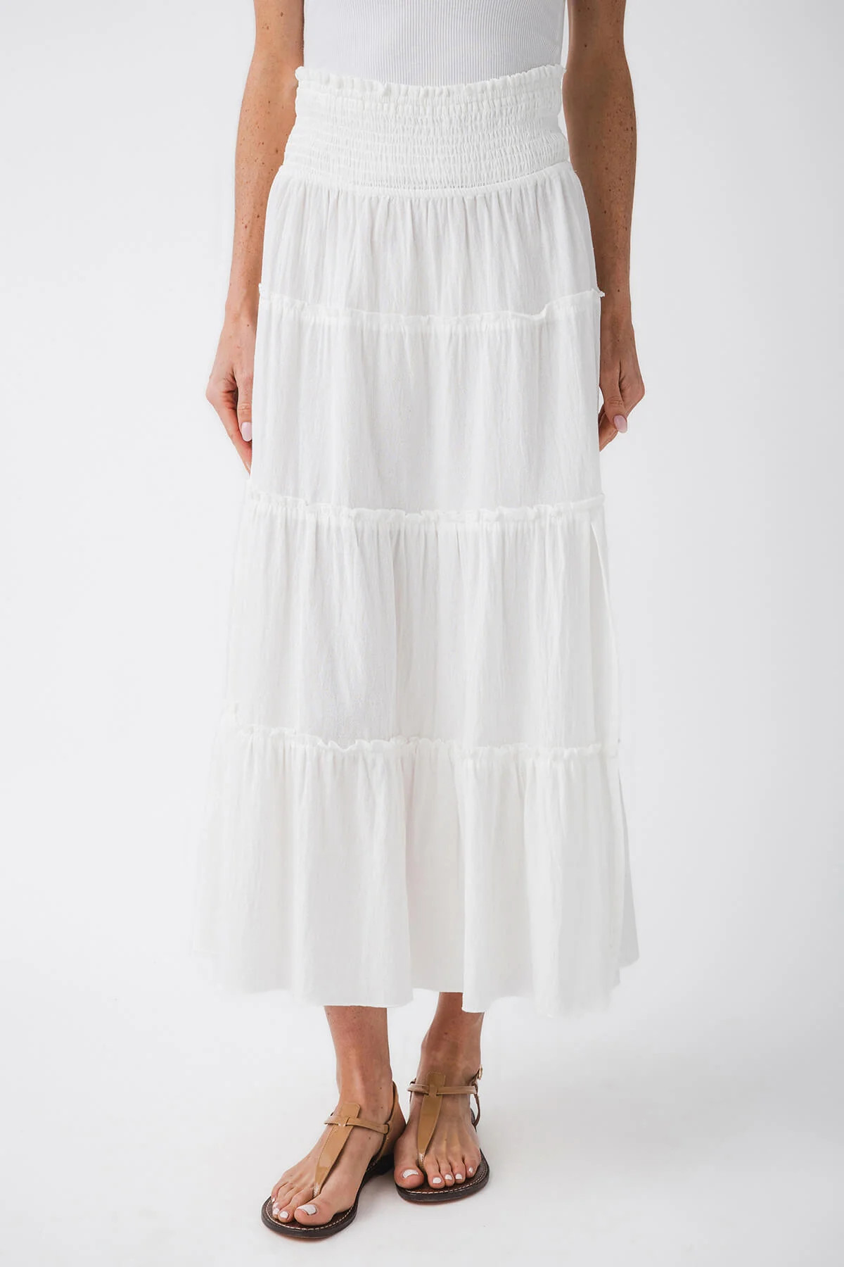 Ocean Drive Textured Cotton Maxi Skirt | Social Threads