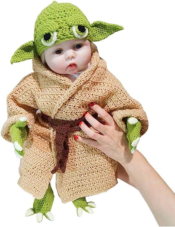 Fenbo Baby Yoda Infant Costume 5pcs Hand-Knit Yoda Costume Set for 0-6 Month Newborn Outfit Photo... | Amazon (US)