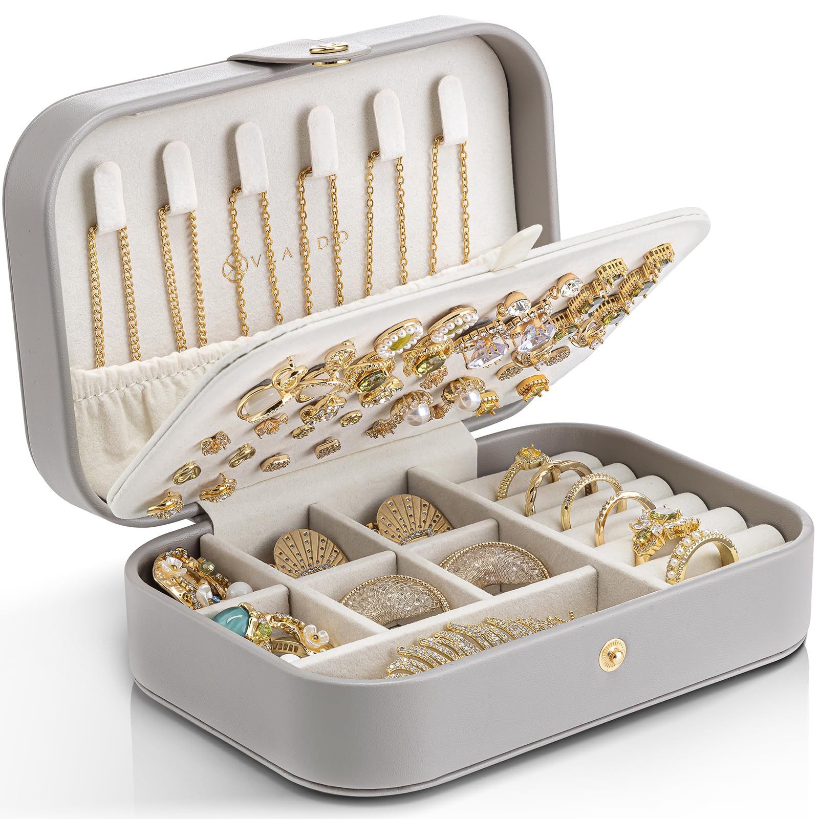 VLANDO Schmuckkästchen Reise, Schmuckkasten Klein, Schmuckaufbewahrung mit Stil, Schmuck organiz... | Amazon (DE)