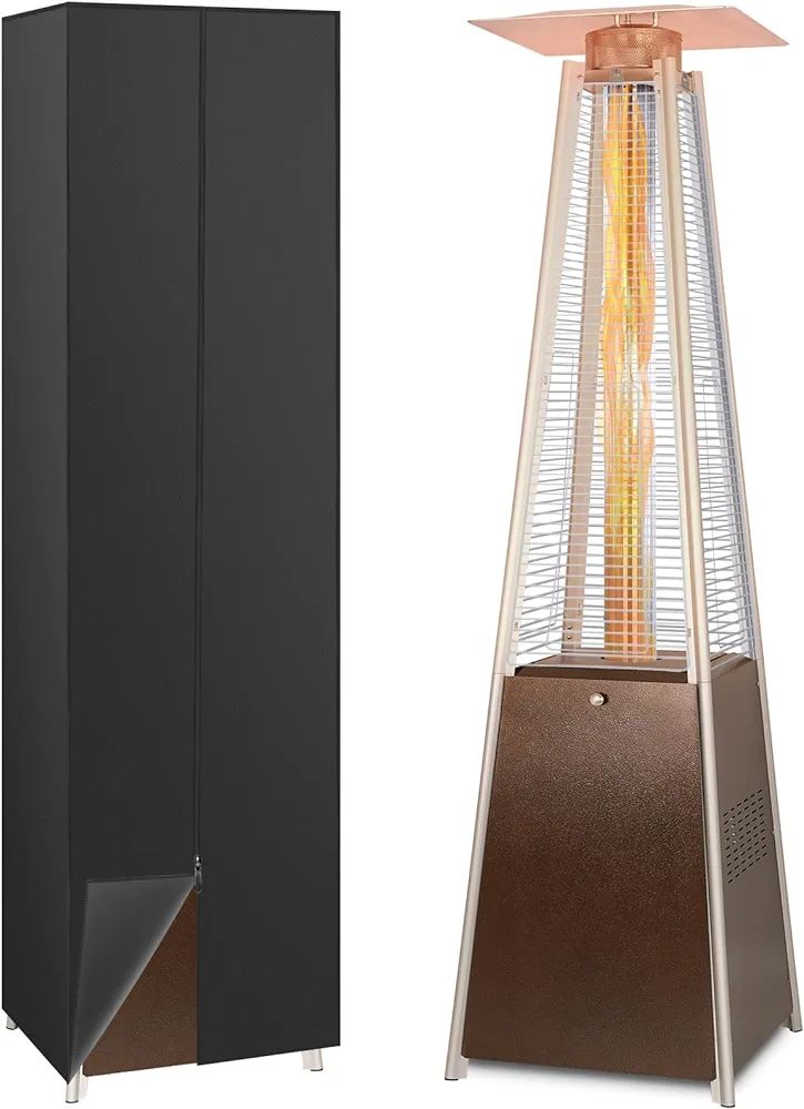 Hykolity 48000 BTU Pyramid Patio Heater, Outdoor Propane Heaters with Wheels and Cover, Glass Tub... | Amazon (US)