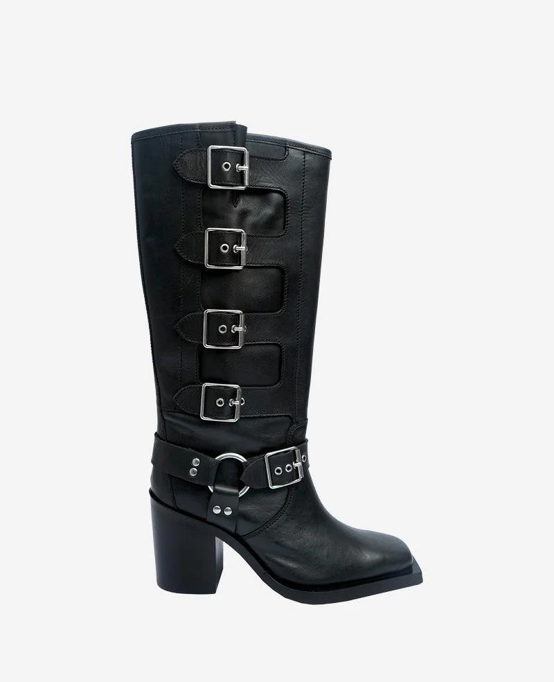Kenneth Cole | Emmett Leather Buckle Boot in BLACK LEATHER | Kenneth Cole