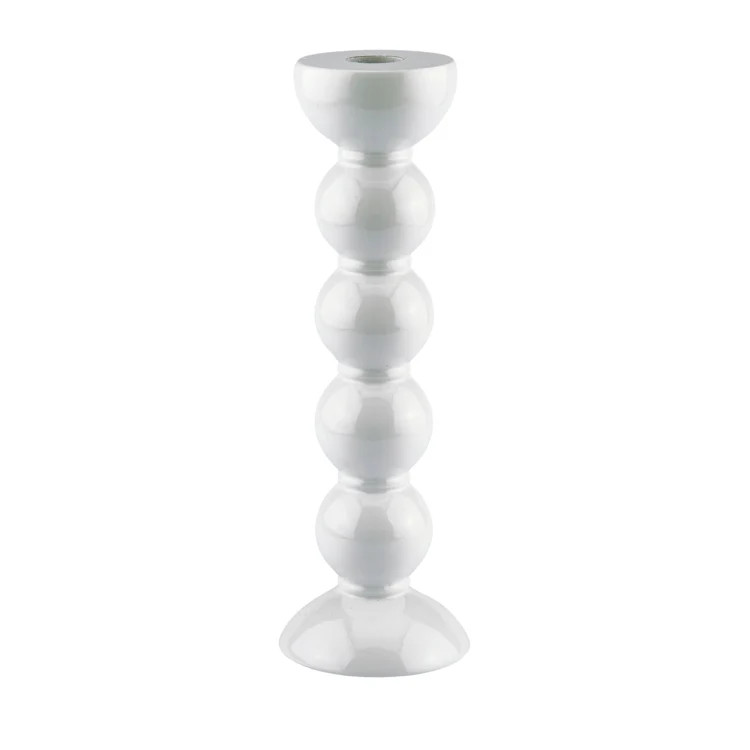 Tall White Bobbin Candlestick - 24cm | Addison Ross US