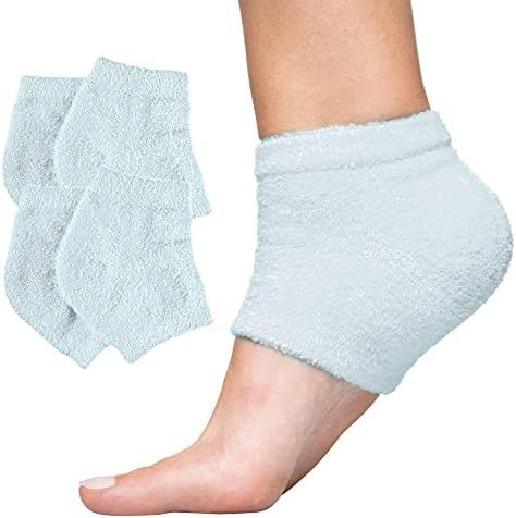 ZenToes Moisturizing Heel Socks 2 Pairs Gel Lined Fuzzy Toeless Spa Socks to Heal and Treat Dry, ... | Amazon (US)