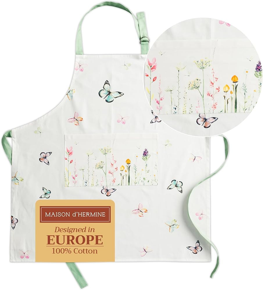 Maison d'Hermine 100% Cotton Apron for women with Pocket Durable & Stylish Men Kitchen Chef Apron... | Amazon (US)
