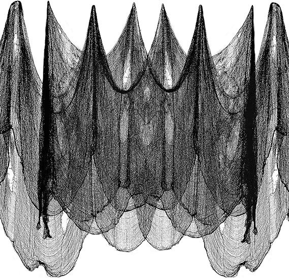 Halloween Creepy Cloth Black 2pcs, 80"x200", Halloween Party Decorations Clearance Spooky Hallowe... | Amazon (US)