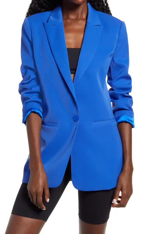 Endless Rose Tailored Single Button Blazer in Cobalt Blue at Nordstrom, Size X-Small | Nordstrom