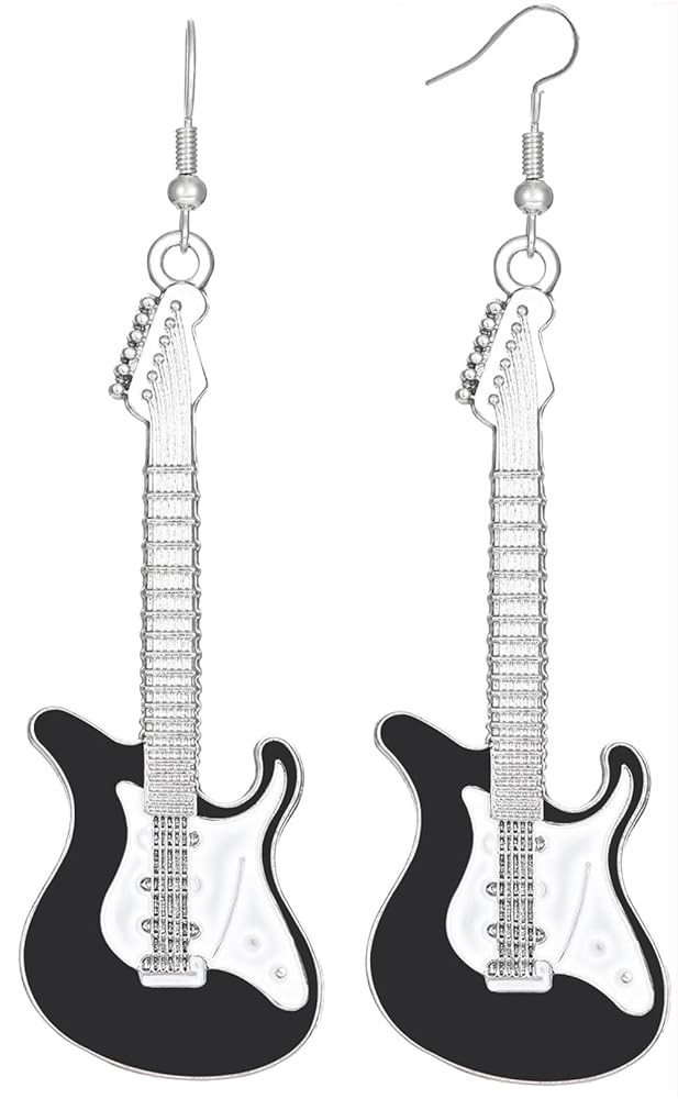 Guitar Music Earrings Bass Electric Guitar Dangle Drop Earrings for Women Chic Rock Music Lovers ... | Amazon (US)
