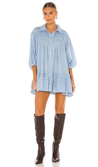 Free People Full Swing Dress in Baby Blue. - size XL (also in L, M, S, XS) | Revolve Clothing (Global)
