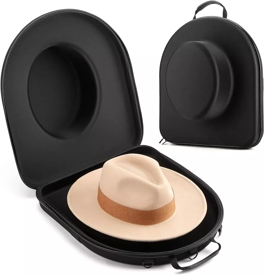 Hat Case for Travel Hat Box Hat Storage Fedora Hat Box Organizer Travel Hat  Bag Panama Hats Mens Carrier Crush-Proof Luggage