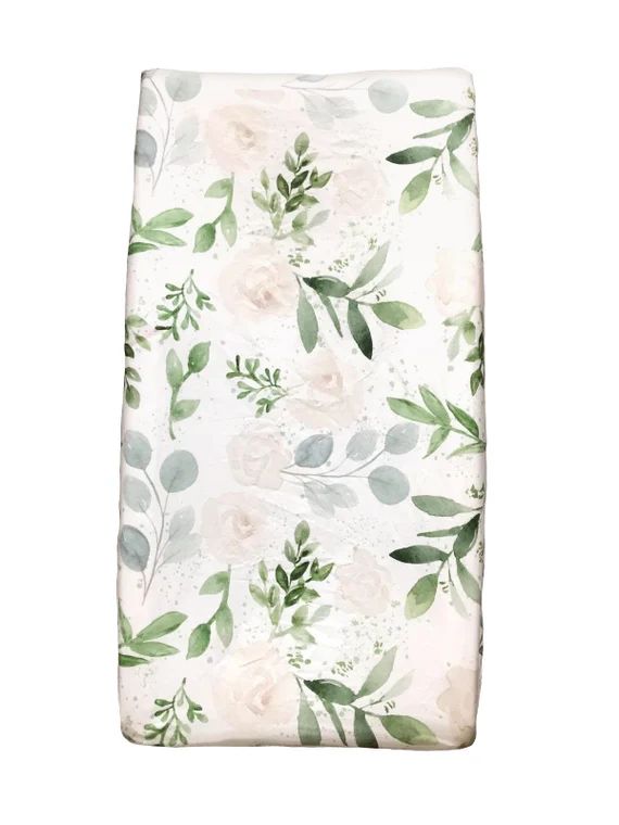 Changing Pad Cover, Crib Sheet, Floral Eucalyptus,Greenery,Farmhouse Style ,Leafy Nursery, Baby g... | Etsy (US)
