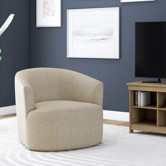 Mainstays Boucle Swivel Chair, Taupe - Walmart.com | Walmart (US)