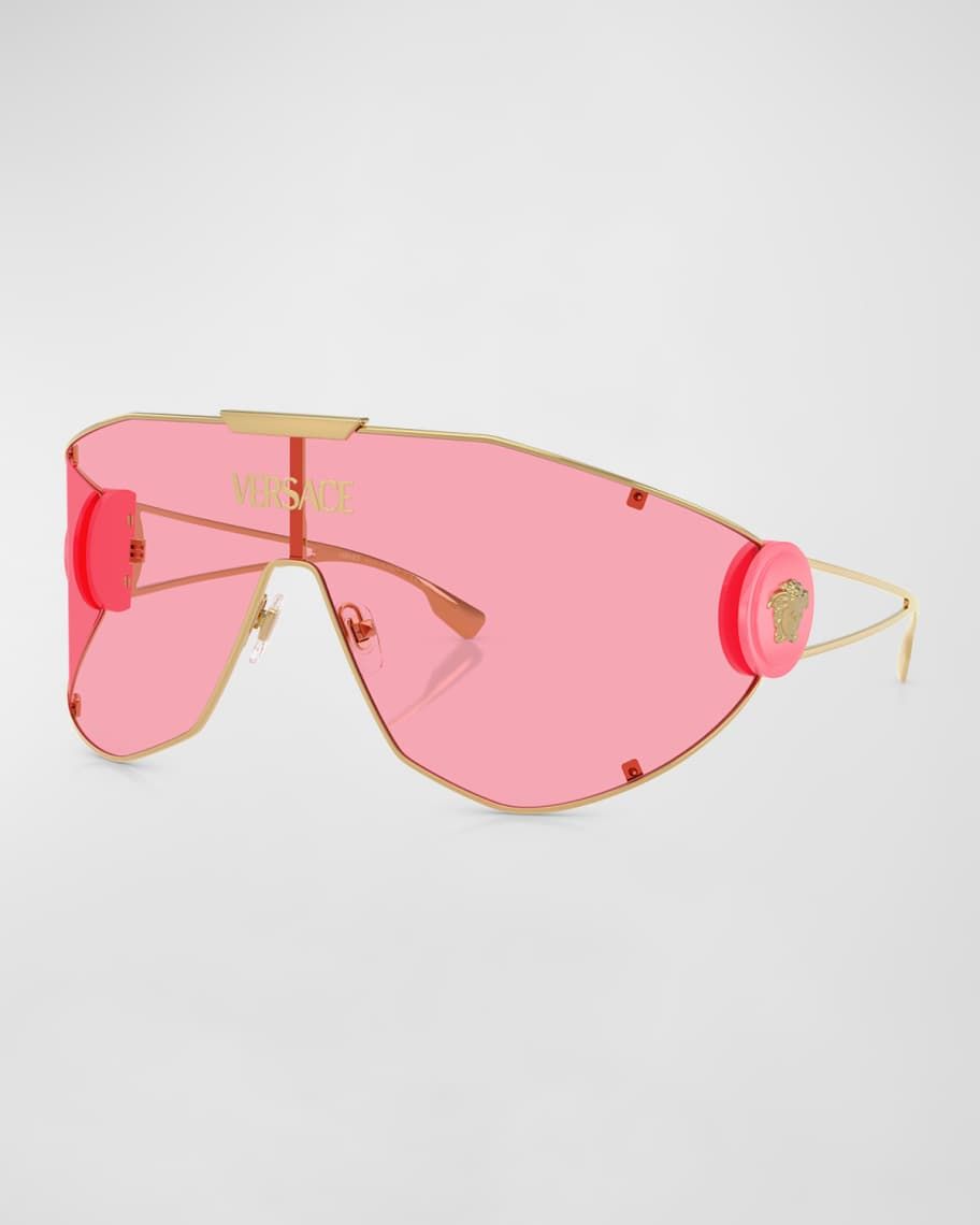 Medusa Medallion Metal Shield Sunglasses | Neiman Marcus