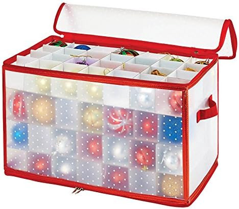 Simplify Ornament Storage Box/Plastic - Decorative Organizer - Storage Bin - Red - 112 Counts - L... | Amazon (US)