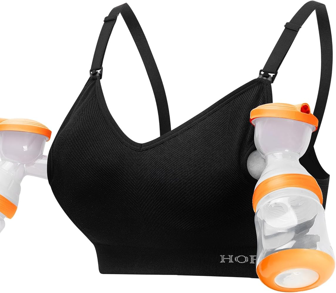 HOFISH Pumping Bra Hands Free Support Nursing and Pumping Bras in One Ultra-Soft Breast Pump Bra ... | Amazon (US)