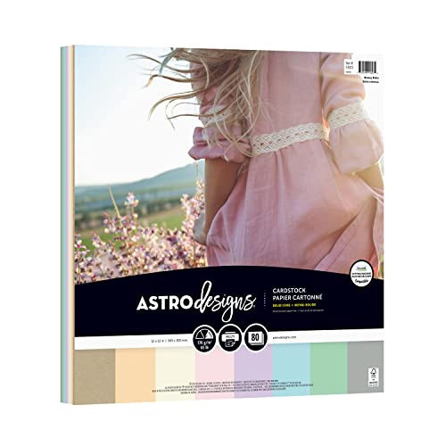 Astrodesigns Crafting Cardstock, 12" x 12", 65 lb./176 gsm, 8-Color Breezy Boho Assortment, 80 Sheets (91823) | Amazon (US)