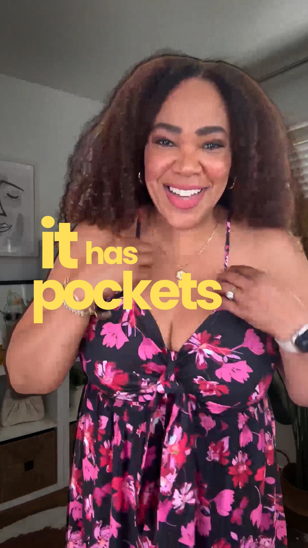 And it has pockets 😮! Tie front maxi dress that is too cute. Comes in a bunch of prints. Size large. This is from my weekly shopping livestream on @amazonlive 🫶🏾

#LTKOver40 #LTKWedding #LTKMidsize