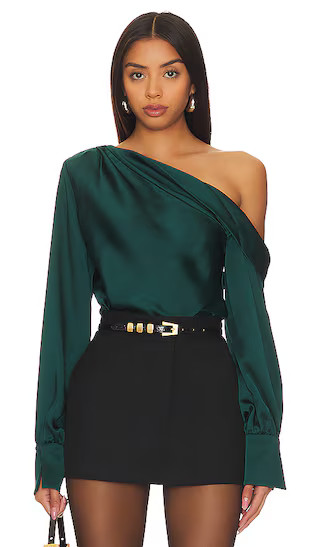 Alice One Shoulder Top in Emerald | Revolve Clothing (Global)