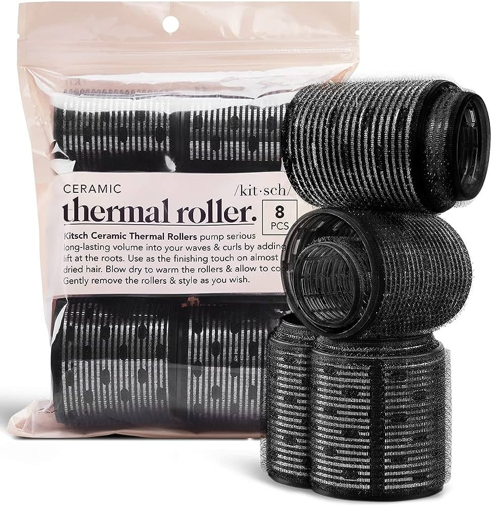 Kitsch Ceramic Thermal Rollers - Self Grip Hair Rollers for Blowout Look Long Hair, Curlers for S... | Amazon (US)
