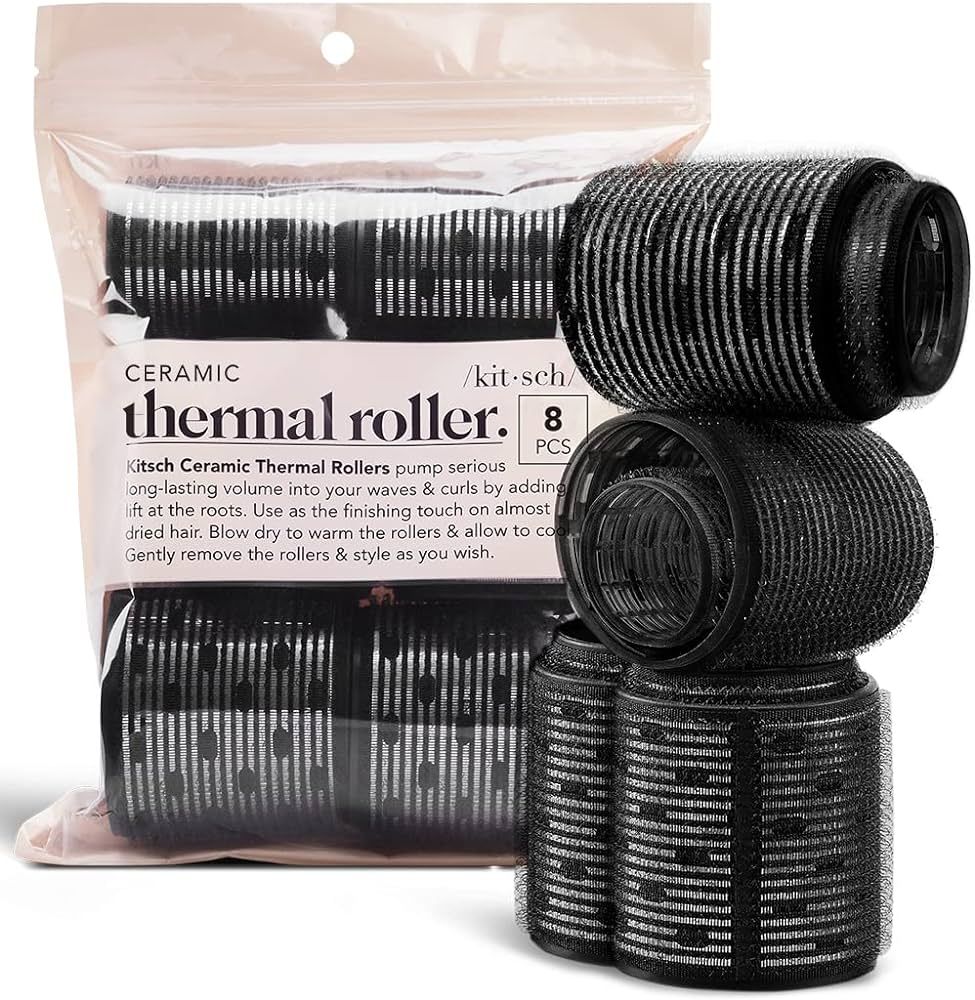 Kitsch Thermal Hair Rollers for Long Hair - Velcro Rollers for Hair | Roller Hair Curlers for Lon... | Amazon (US)