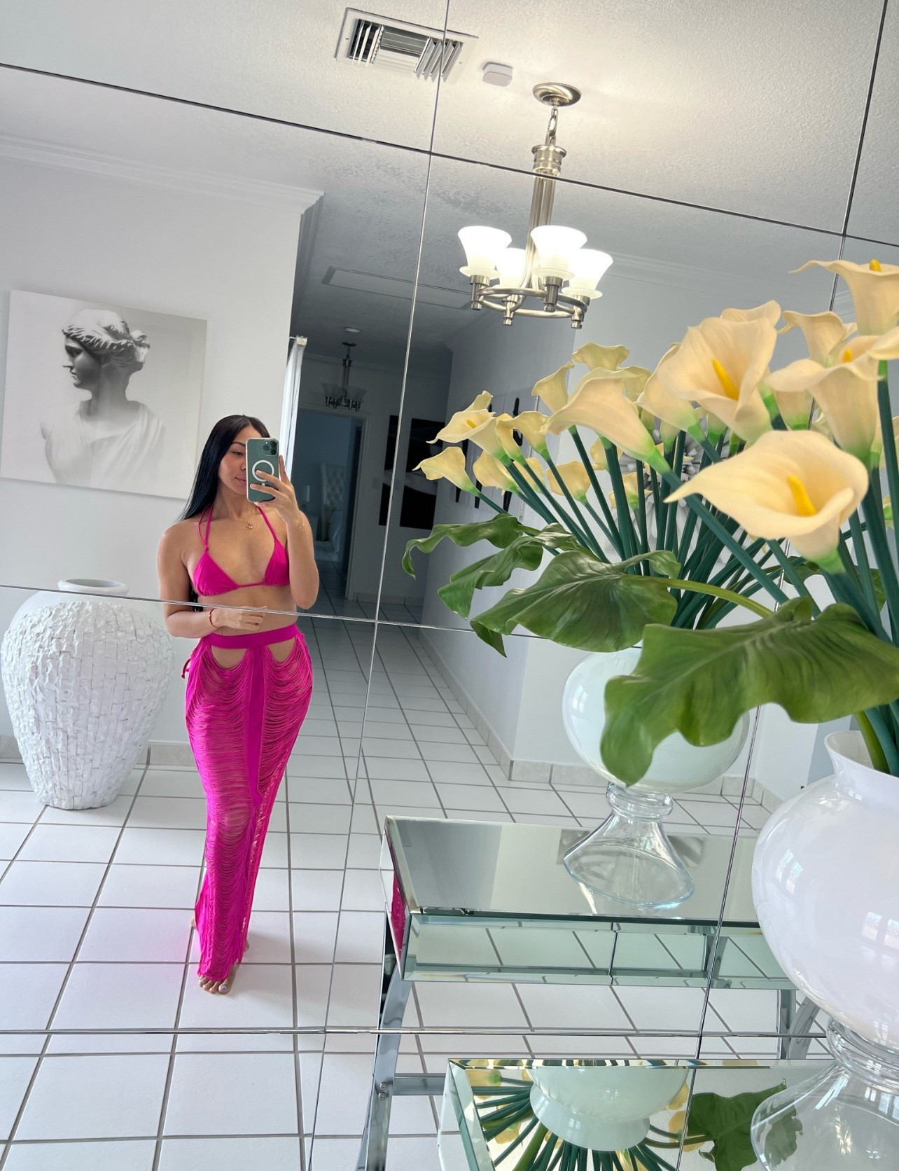 ✨This Fuchsia Triangle Bikini set and Hot Pink Draped Tassel Cut Out Maxi Beach Skirt is EVERYTHING 😻 it looks beautiful and greatly highlights the figure✨
My sizes for reference:
bikini Size: 6 UK
Skirt size: 6 UK
Resort wear, Vacation Outfit, Swimsuit, Pretty Little Thing, Summer Outfit, Swim, Spring outfits  


#LTKSwim #LTKTravel #LTKSeasonal