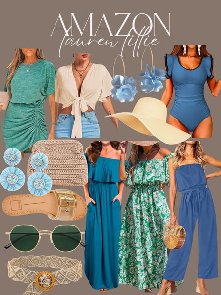 Recent Amazon finds! Hints of blue and green🩵💚 several on sale!

Summer outfit. One piece swimwear. Sandals. Maxi dress. 

#LTKFindsUnder50 #LTKSaleAlert #LTKStyleTip
