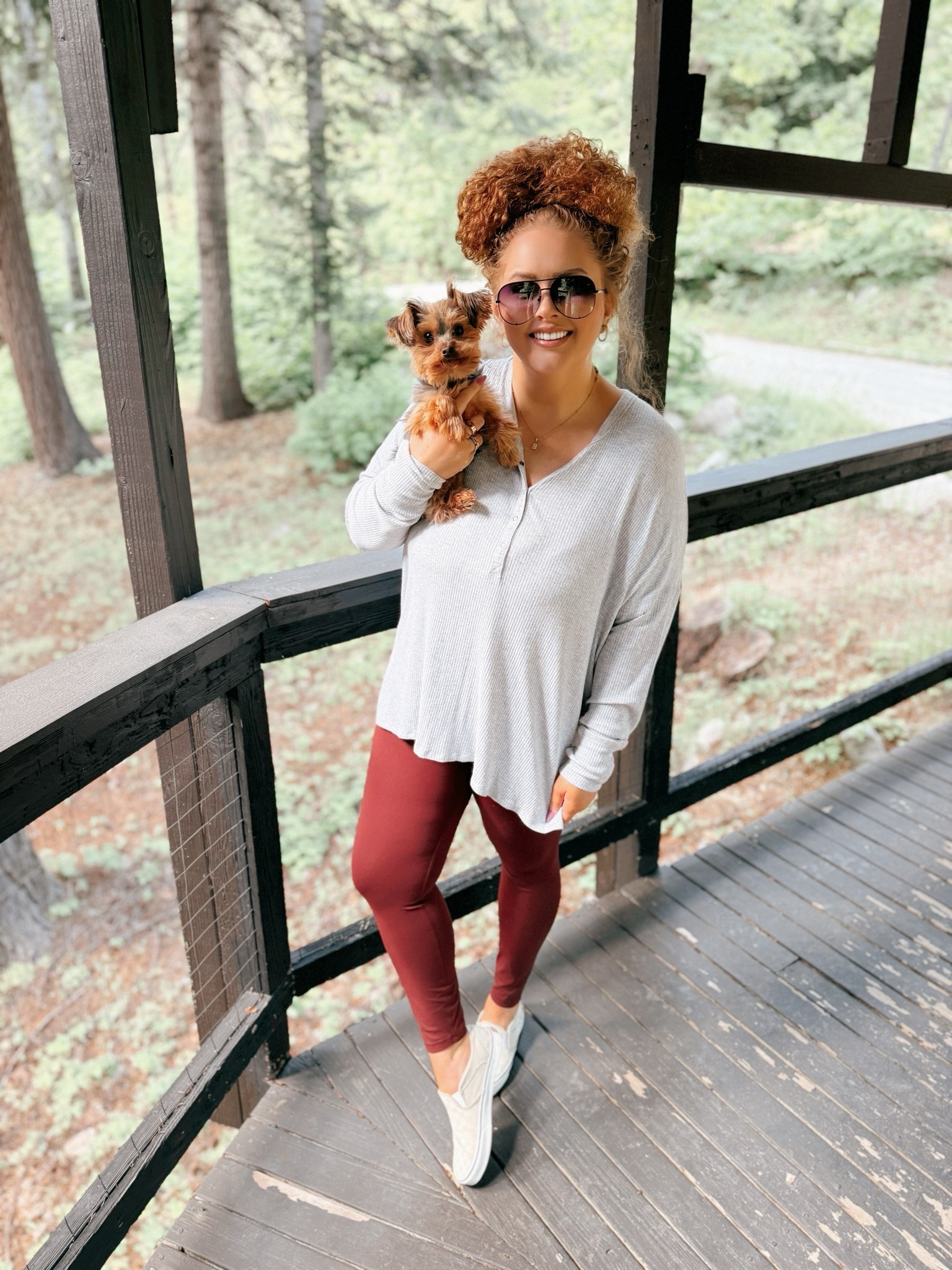 Just me & my little travel buddy 🐶❤️ Cozy, casual, and keeping it real in a gray henley, red leggings, and my go to vans for a laid back day with Beau exploring around 🌲✨ dog mom style | travel outfit inspo | cozy casual outfit | gray henley outfit | red leggings outfit | vans sneakers outfit | dog mom aesthetic | comfy travel outfit | everyday casual style | mountain town outfit | rv lifestyle fashion | casual cute outfit | laid back outfit inspo | amazon fashion finds | simple outfit ideas | pet friendly travel | cozy girl aesthetic | weekend outfit inspo | effortless style | outdoor casual look

#LTKootd #LTKTravel #LTKMidsize