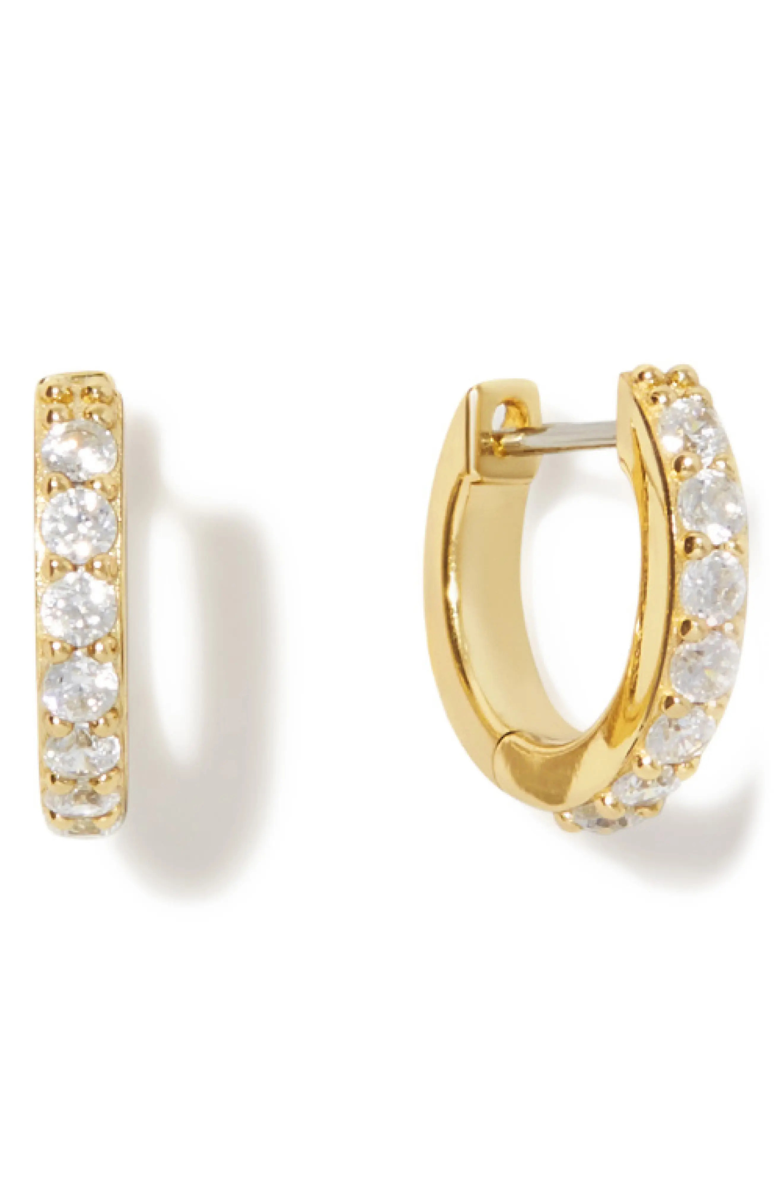Suzanne Medium Cubic Zirconia Huggie Hoop Earrings (Women) | Nordstrom | Nordstrom