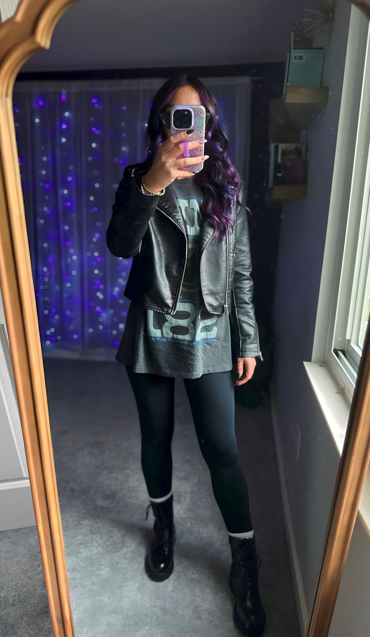 ☔️ rainy day vibes 

Oversized tee from American Eagle with some cozy Vitality daydream leggings, pink lily combat boots with a faux leather jacket from Walmart.

#LTKfindsunder50 #LTKstyletip
