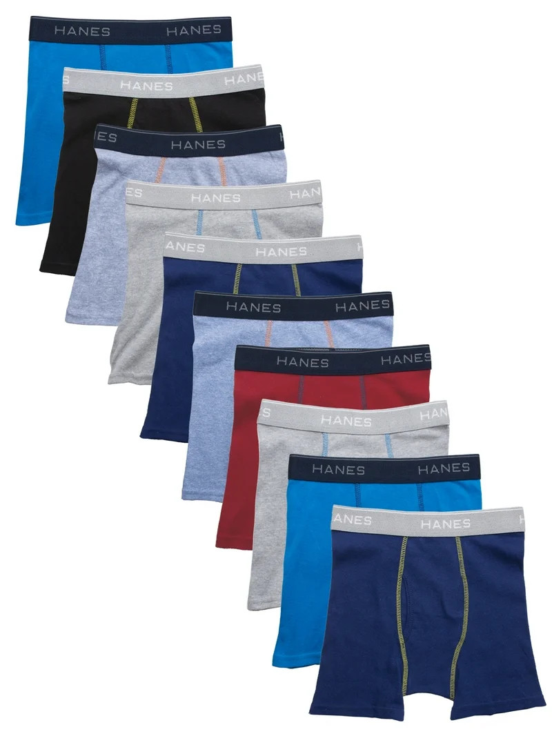 Hanes Boys’ Comfort Flex Tagless Boxer Briefs, 10 Pack, Sizes S-XL | Walmart (US)