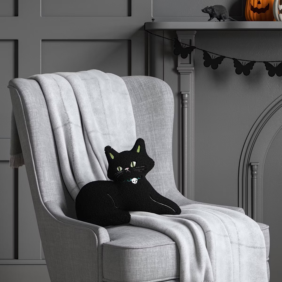 13"x13.5" Cat Novelty Shaped Throw Pillow Black - Hyde and EEK! Boutique™ | Target