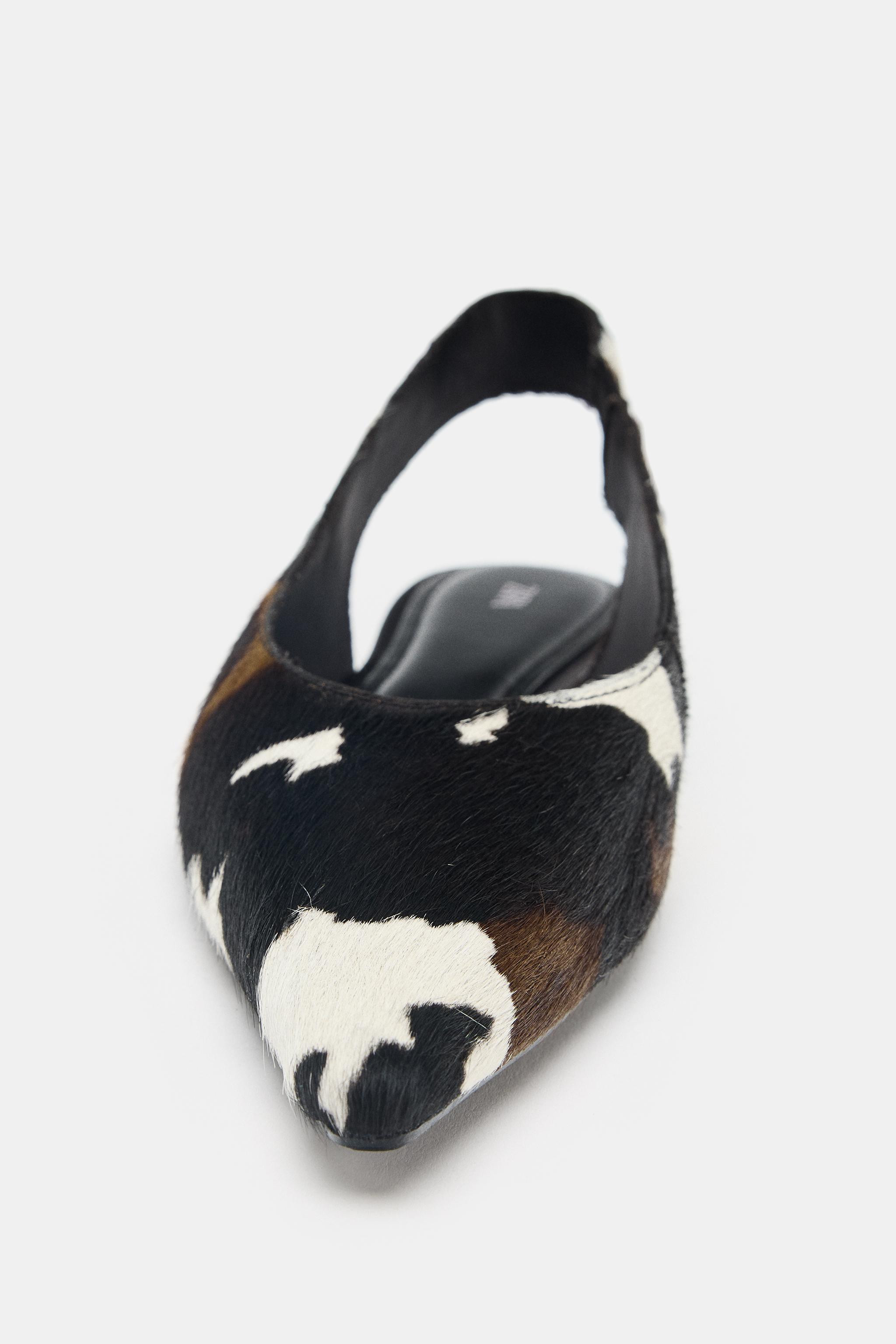 LEATHER SLINGBACK BALLET FLATS | Zara US