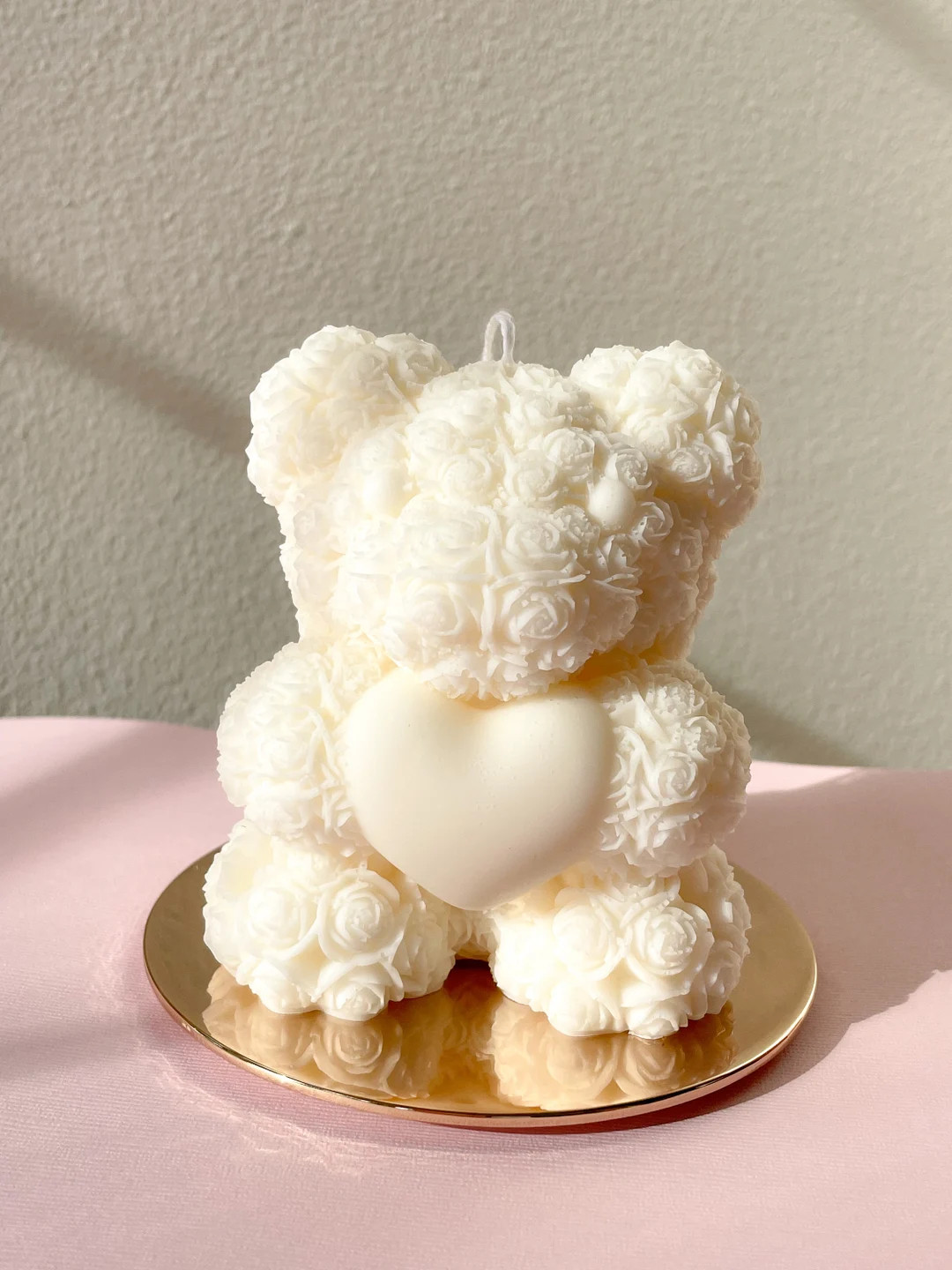 Teddy Bear Candle | Rose Bear with Heart Candle Perfect Gift for Valentine’s Day, Birthday, Bab... | Etsy (US)