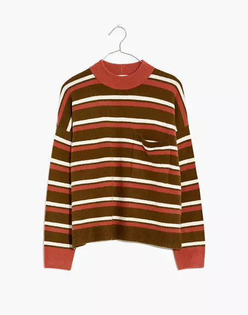 Redmond Mockneck Pocket Sweater in Stripe | Madewell