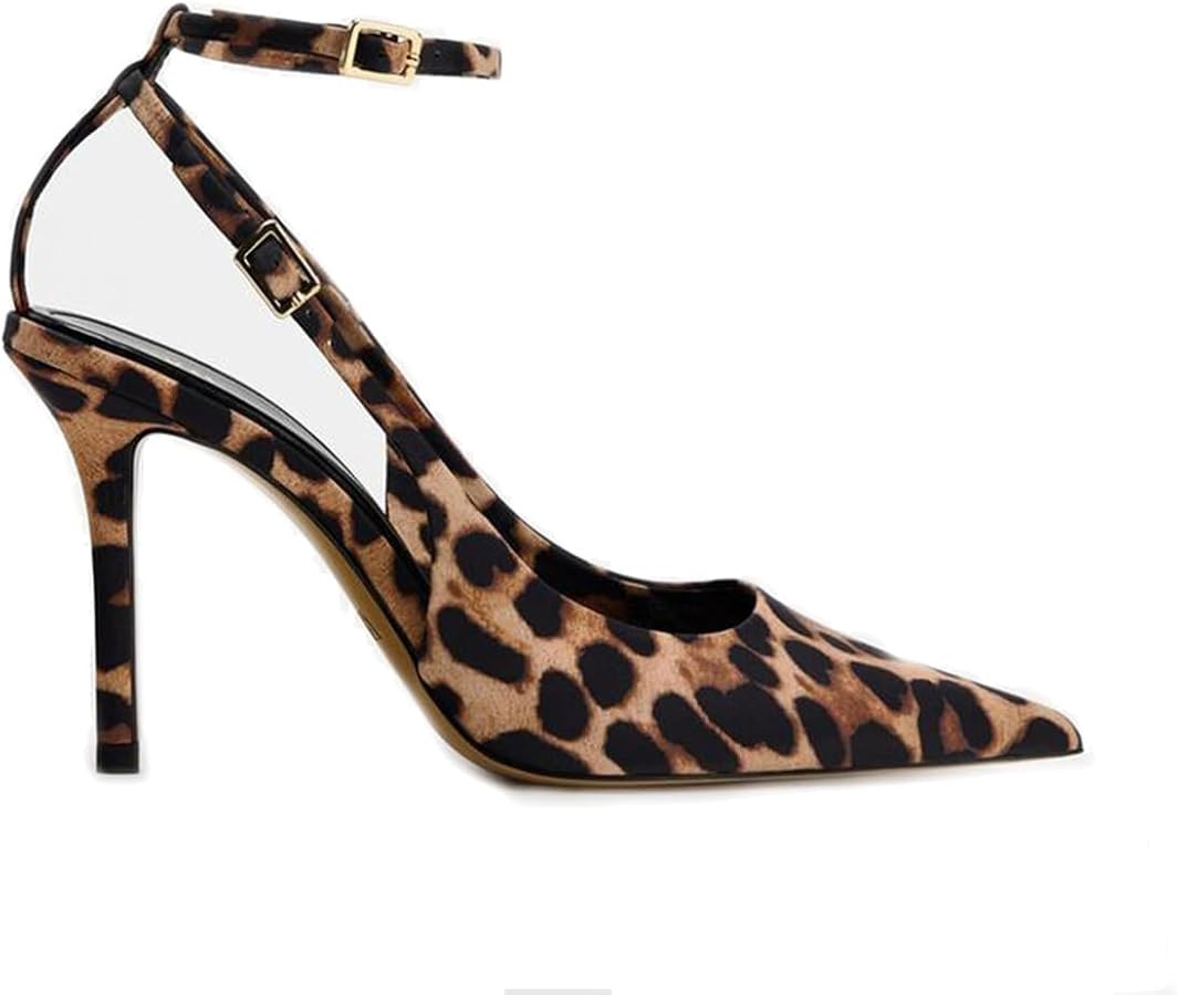 Women's Fabric High-Heel Slingback Shoes Bow Detail On The Front Elastic Strap Around The Back Po... | Amazon (US)