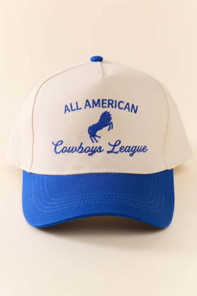 All American Cowboy League Blue Trucker Hat | Pink Lily