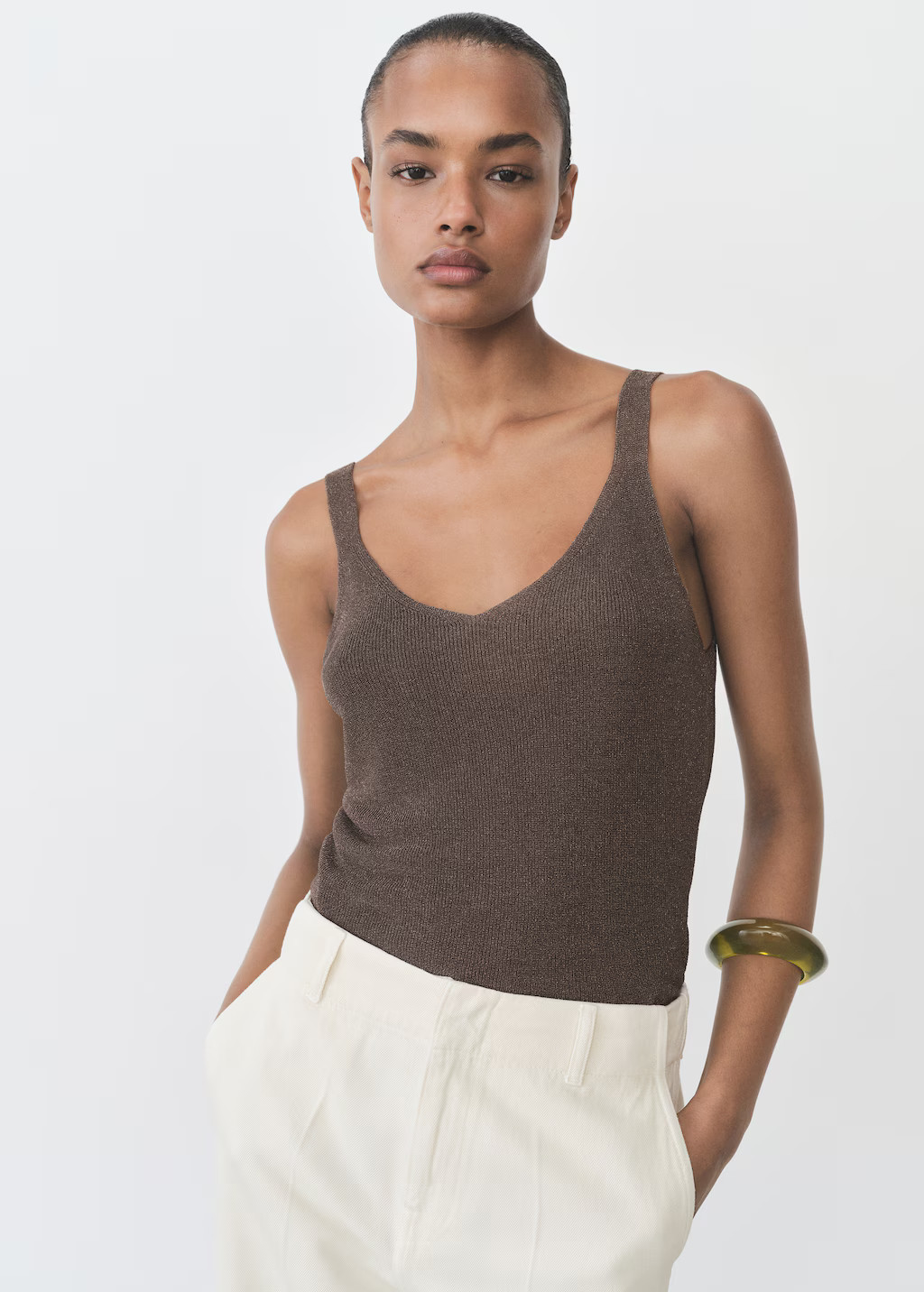Lurex knitted top - Women | MANGO USA | Mango (US/MX/AU)