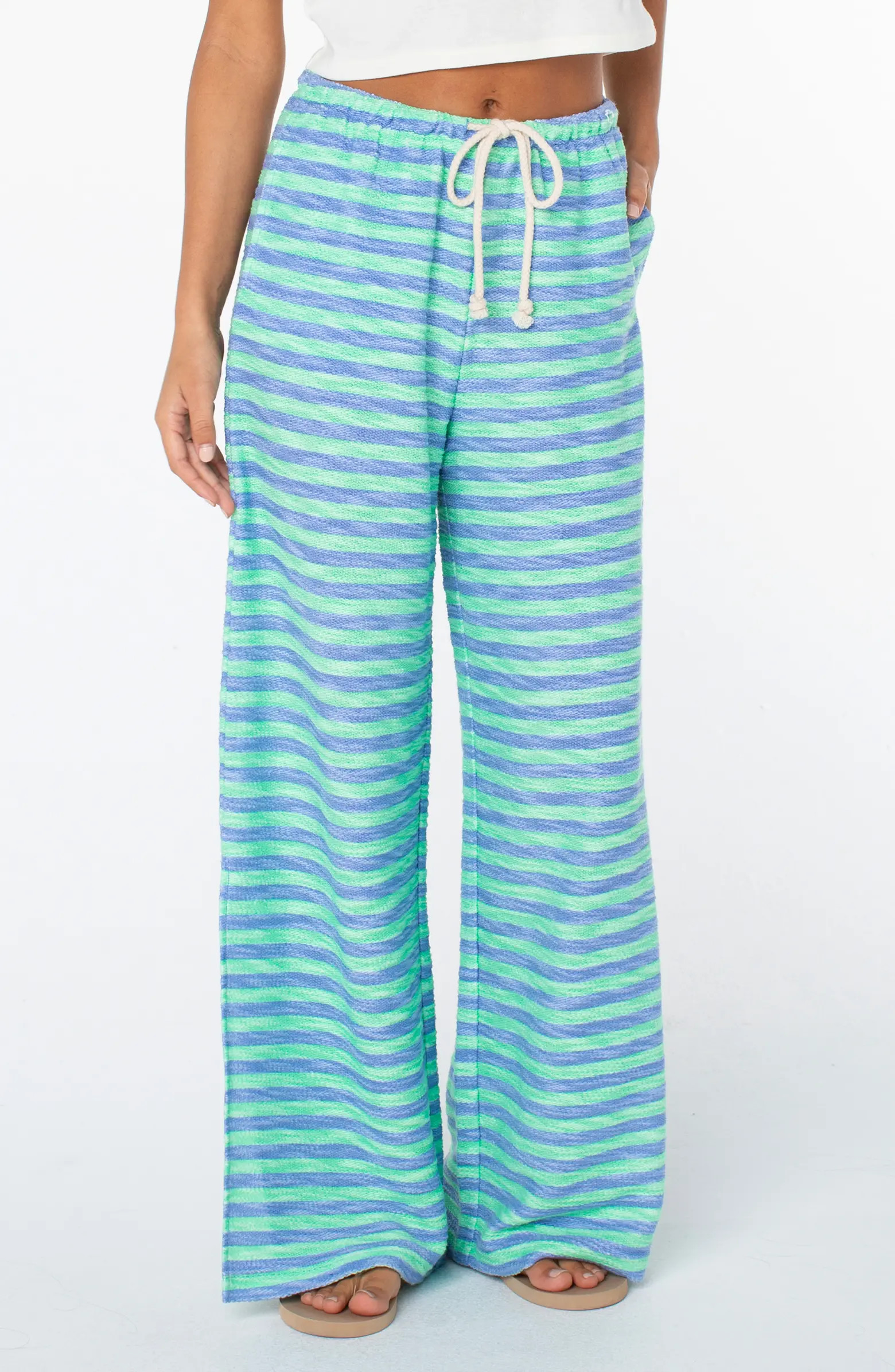 (2)2Beach Breeze Stripe Drawstring Waist Stretch Cotton PantsRoxy | Nordstrom