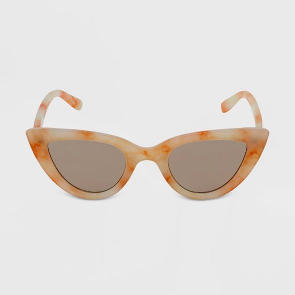 Women's Tie-Dye Print Cateye Sunglasses - Wild Fable™ Orange | Target