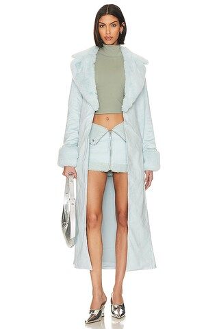 Show Me Your Mumu Penny Lane Long Coat in Powder Blue from Revolve.com | Revolve Clothing (Global)