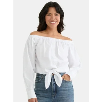 Time and Tru Women's Off The Shoulder Blouse, Sizes XS-XXXL | Walmart (US)