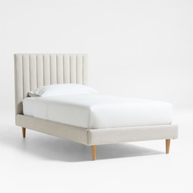 Finn Natural Upholstered Kids Twin Bed | Crate & Kids | Crate & Barrel