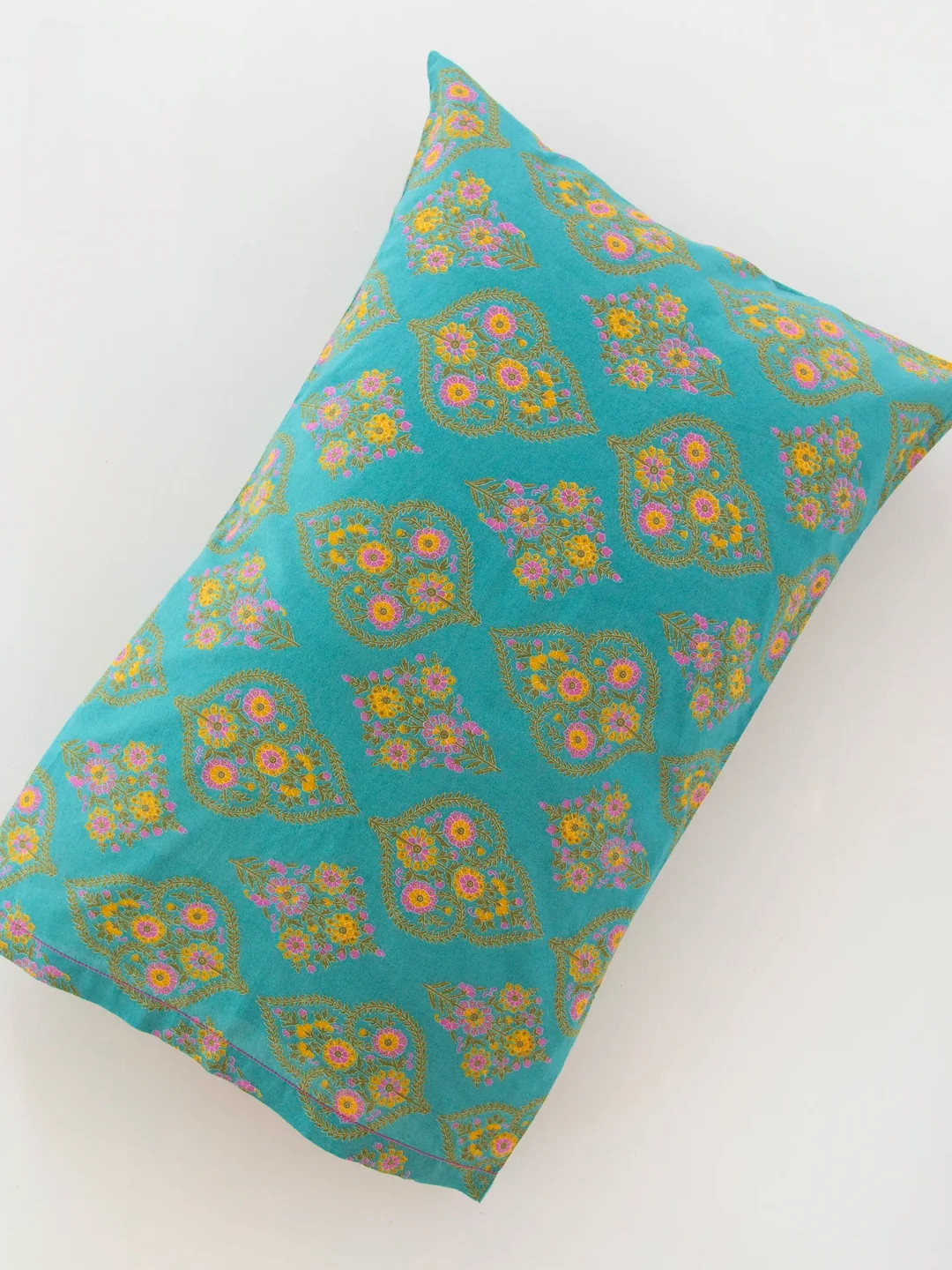 Mix & Match Cotton Pillowcase, Single - Teal Willow Medallion | Natural Life