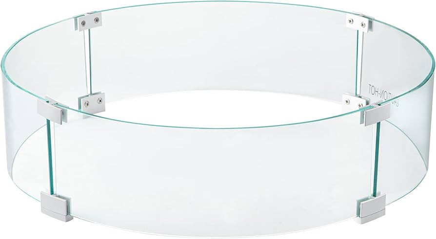 Fire Pit Wind Guard, 29.1x29.1x6 inch Glass Flame Guard, Round Glass Shield, 1/4-Inch Thick Fire ... | Amazon (US)